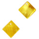 Shell charm round 8mm square 12-14mm Spectra yellow